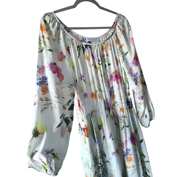 Sonnet James Violet Multicolor Floral Maxi Dress Size Large - Picture 5 of 10